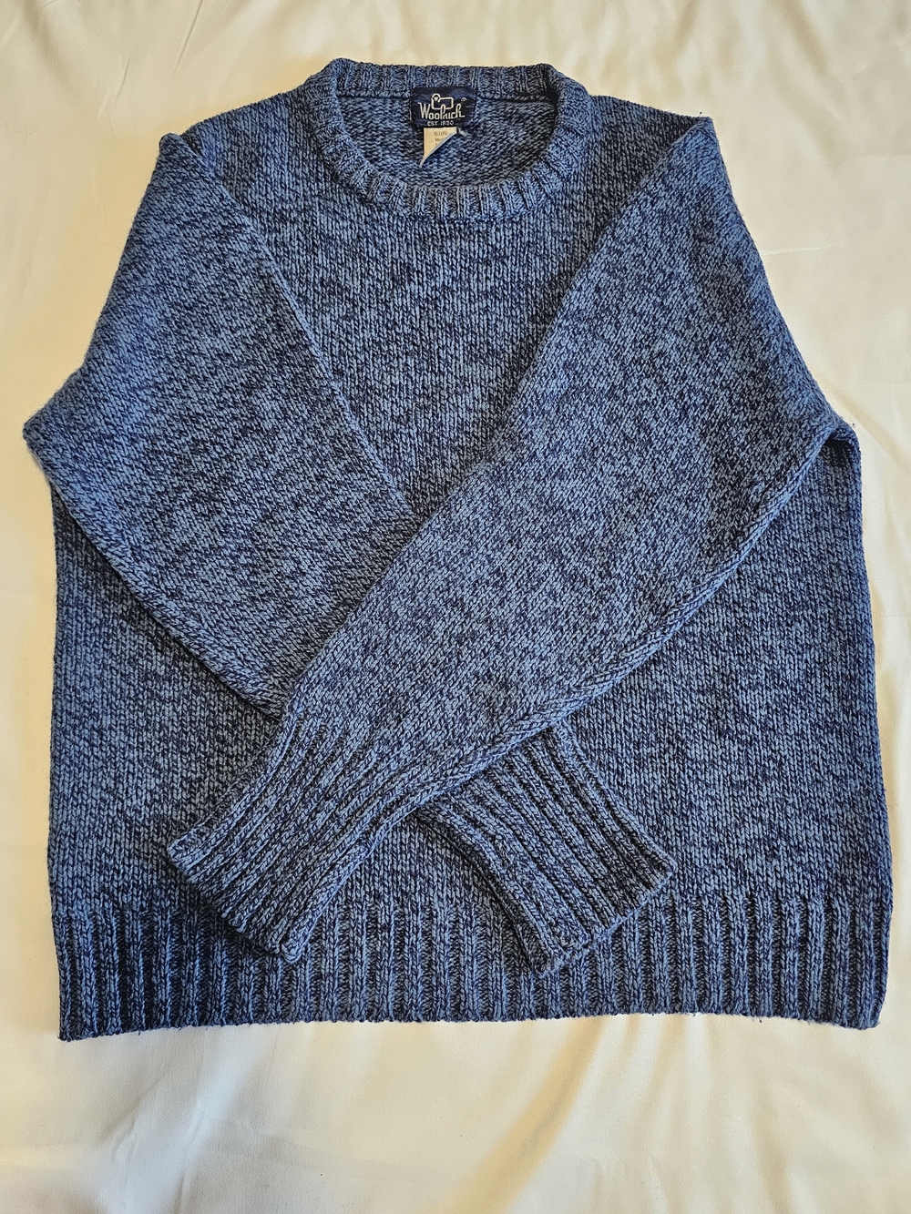 Woolrich Men's Marled Navy Crewneck Sweater